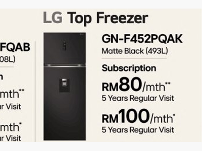 LG Top Freezer Refrigerator GN-F452PQAK